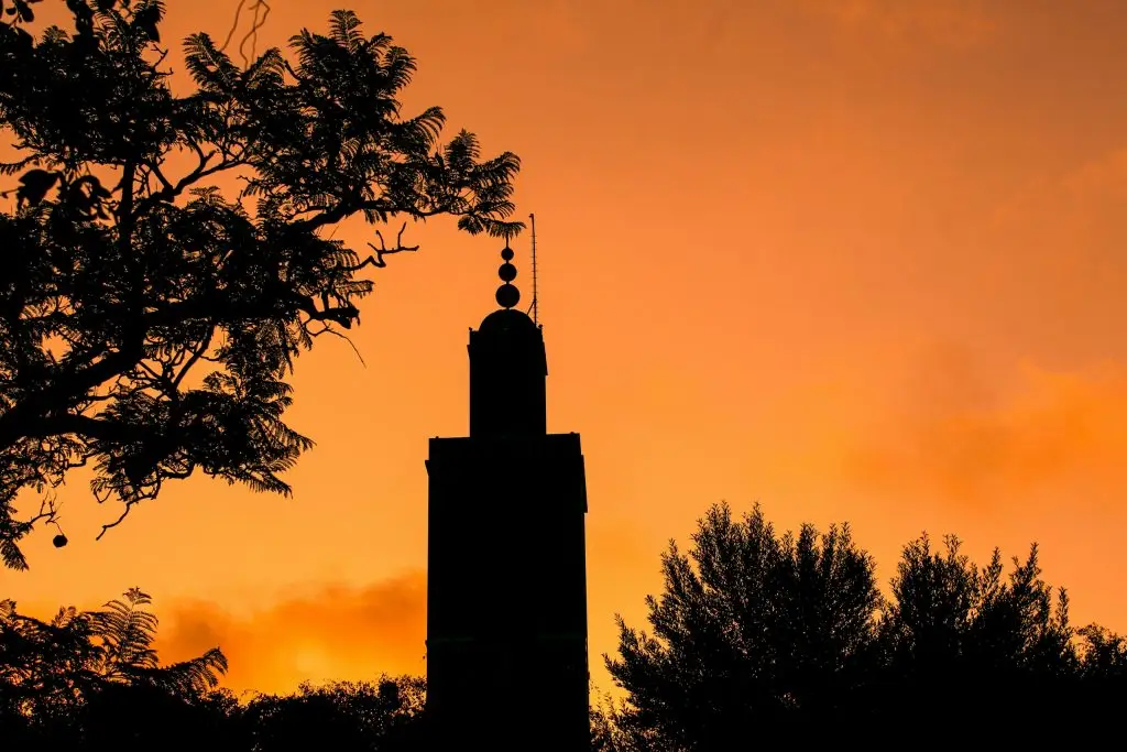 Menaret-koutobia-Marrakech-Coucher-Soleil-Orange